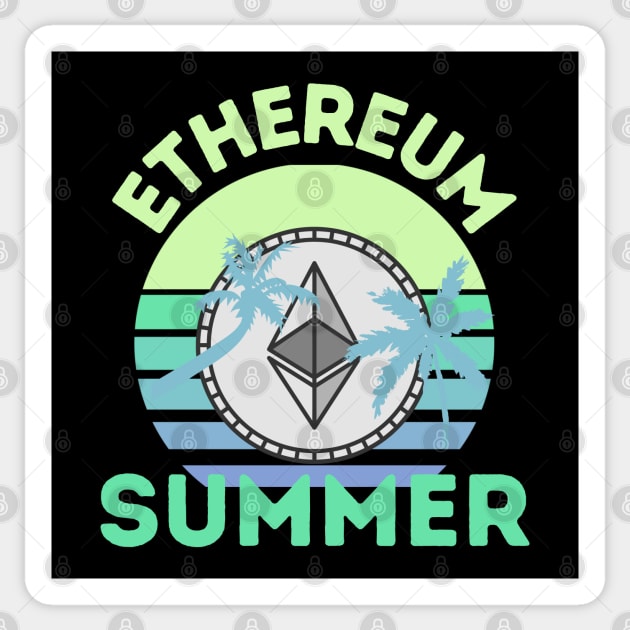 Ethereum Summer Retro Sunset Sticker by RedSparkle 